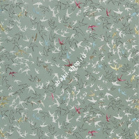 Ткань для абажура (цветы и птицы) TD044