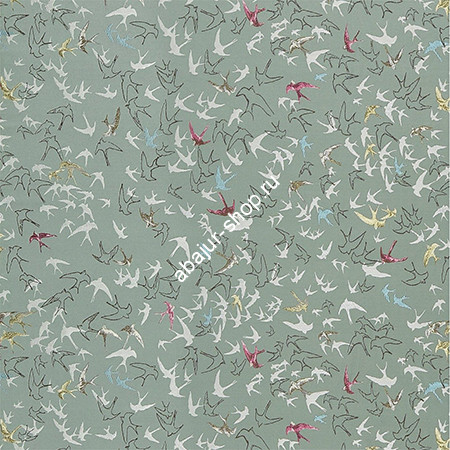 Ткань для абажура (цветы и птицы) TD044